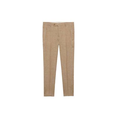 Mango Man geruite slim fit pantalon beige