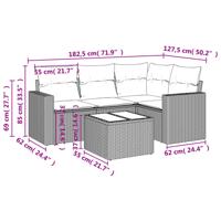 4-delige Loungeset met kussens poly rattan beige - thumbnail