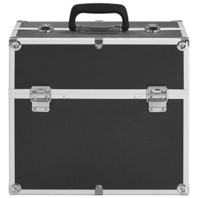 Make-up koffer 37x24x35 cm aluminium zwart