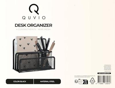 QUVIO Bureau organizer mesh - Zwart
