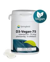 Springfield D3-Vegan-75 vitamine D3 75 mcg 90 Softgels - thumbnail