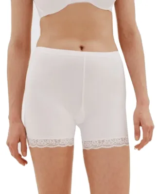 Fine Woman dames boxershort met kort pijpje - Elastisch katoenen kanten onderbroek