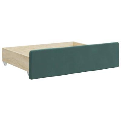 Slaapbank onderschuifbed lades 100x200 cm fluweel donkergroen