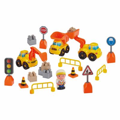 Abrick koffer met bouwvoertuigen - 43dlg.