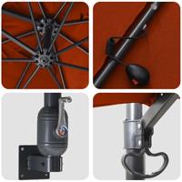 Tuinparasol Terracotta 248.5 x 247.5 x 160 cm Stof - thumbnail