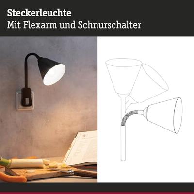 Paulmann Junus Stekkerlamp E14 20 W Zwart