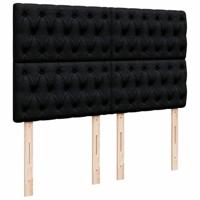 Ottoman bed met matras 140x190cm stof zwart - thumbnail