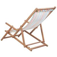 VidaXL Opklapbare stoel met stoffen bekleding en houten frame, meerkleurig. - thumbnail