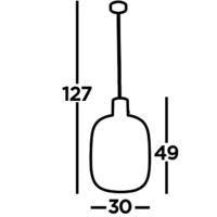 Searchlight Hanglamp GlasBarrel roodkoper met amber glas - 68361AM - thumbnail