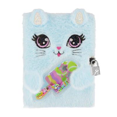 Imp Pluche dagboek kat met slot, a5