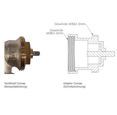 700103 Radiator-ventieladapter Geschikt voor radiator Comap