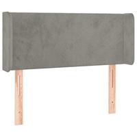 Hoofdbord met randen 103x16x78/88 cm fluweel lichtgrijs - thumbnail