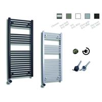 Elektrische Design Radiator Sanicare Plug & Play 111,8x60 cm Wit 730 Watt Met Chroom Thermostaat Links - thumbnail