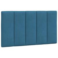Bed met matras "Hanko" fluweel blauw 90x200 cm - thumbnail