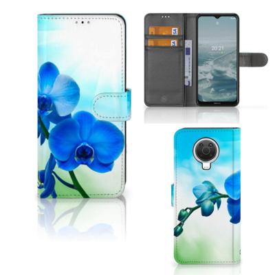 Nokia G10 | G20 Hoesje Orchidee Blauw - Cadeau voor je Moeder Nokia G10 | G20 Hoesje Orchidee Blauw - Cadeau voor je Moeder