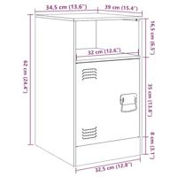 Nachtkastjes 2 st 34,5x39x62 cm staal olijfgroen - thumbnail