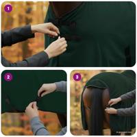 VidaXL Paardendeken volledig donkergroen polyester - thumbnail