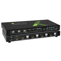 Techly 4x1 USB HDMI KVM Switch 4Kx2K IDATA KVM-HDMI4U Zwart KVM-switch - thumbnail