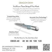 DR Strings Dragon Skin+ Coated Bass 5-string 40-120 Stainless Steel voor 5-snarige elektrische basgitaar - thumbnail