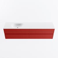 MONDIAZ VICA 190cm badmeubel onderkast Fire 4 lades. Wastafel MOON links zonder kraangat, kleur Talc. - thumbnail