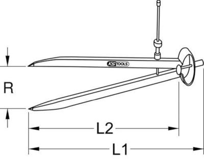 KS Tools 3000404 Puntpasser Gereedschapsstaal