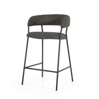 Eleonora Barkruk 'Luka' Bouclé, kleur Antraciet (zithoogte 68cm) - thumbnail