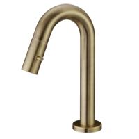 Fonteinkraan Opbouw Salenzi Giro Gebogen Gegalvaniseerd Geborsteld Messing Goud - thumbnail