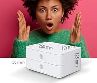 HAN HA-1120-12 Smart-box Allison Met 2 Lades Sneeuw Wit, Stapelbaar - thumbnail
