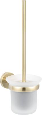 Saqu Eurotrend toiletborstel met wandhouder geborsteld messing