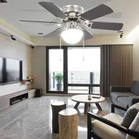 VidaXL Plafondventilator met lamp 82 cm donkerbruin - thumbnail