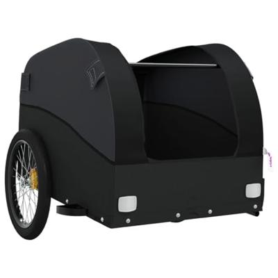 VidaXL Fietstrailer 30 kg ijzer zwart
