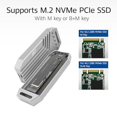 ACT AC1625 USB 40Gbps M.2 2280 NVMe / PCIe SSD Behuizing | High Performance | Tool-Free | Aluminium