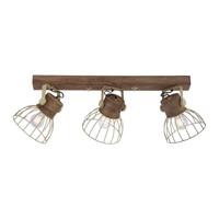 Just Light PlafondlampAlami bruin messing 3-lichts - 11488-60 - thumbnail