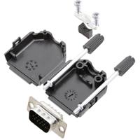 TRU COMPONENTS TCDPPK09BKHDP15K 7709052K D-sub male connectorset 180 ° Aantal polen: 15 Soldeerkelk 1 stuk(s) - thumbnail