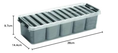 Sunware Q-line mixed box 3,5 liter met metaal baskets 4 x 0,25 liter + 3 x 0,55 liter transp/metaal Sunware Q-line mixed box 3,5 liter met metaal baskets 4 x 0,25 liter + 3 x 0,55 liter transp/metaal