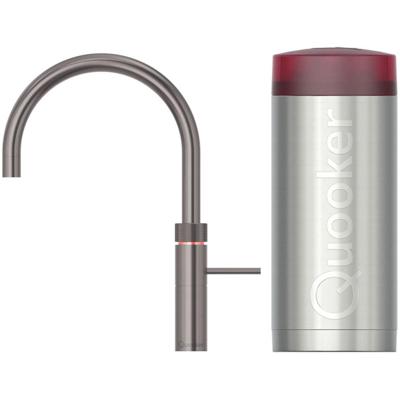 Quooker Fusion Round Keukenkraan Set - Kokend Warm- en Koud Water - Gunmetal - Inclusief COMBI Reservoir