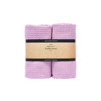 Wellmark CA 50x70cm theedoek - 2 stuks - waffle lilac 8720938454196 - thumbnail