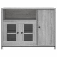 Dressoir 100x35x75 cm bewerkt hout grijs sonoma - thumbnail