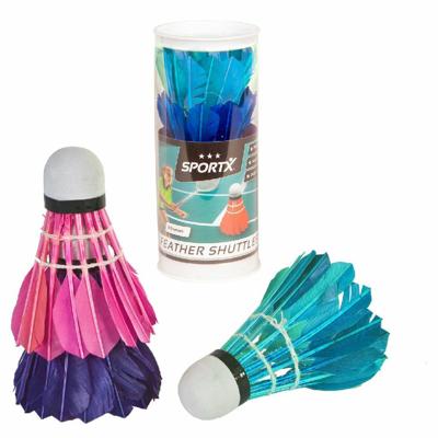 SportX Veren Shuttles in Koker 3 Stuks Paars/Roze/Groen SportX Veren Shuttles in Koker 3 Stuks Paars/Roze/Groen