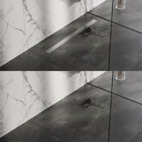 Douchegoot met veelzijdig rooster en flens, RVS geborsteld, 7 x 100 - thumbnail