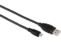 Hama micro usb 2.0 kabel, 1.80m zwart - thumbnail