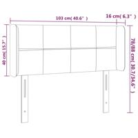 Hoofdbord met randen 147x16x118/128 cm fluweel zwart - thumbnail