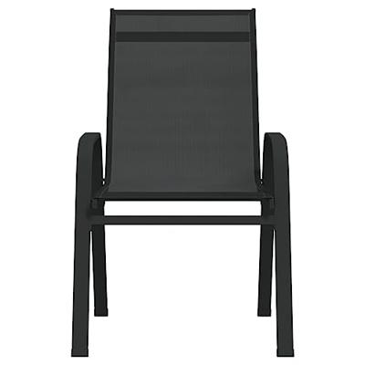 Tuinstoelen stapelbaar 6 st textileen stof zwart