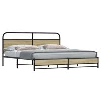 Bedframe zonder matras metaal sonoma eikenkleurig 180x200 cm - thumbnail