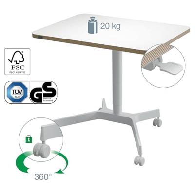 Leitz Ergo Zit/Sta bureau, klein, manueel, mobiel Leitz Ergo Zit/Sta bureau, klein, manueel, mobiel