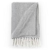 Plaid visgraat 160x210 cm katoen grijs - thumbnail