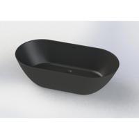 Arcqua Cusco vrijstaand ligbad 155x75x55cm cast marble Mat Zwart BAD124444 - thumbnail