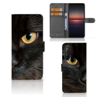 Sony Xperia 1 II | Telefoonhoesje | Met pasjeshouder | Zwarte Kat