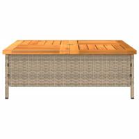 Parasolvoetbedekking 70x70x25 cm poly rattan acaciahout beige - thumbnail
