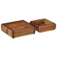 VidaXL Dienblad 2 pcs bruin 29 x 31 x 10 cm massief gerecycled hout - thumbnail